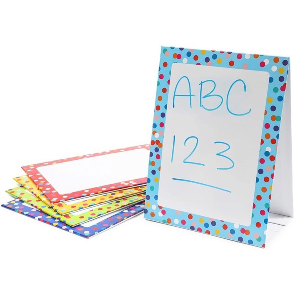5-Pack Dry Erase Boards, Classroom Supplies, Center Signs, Colorful confetti